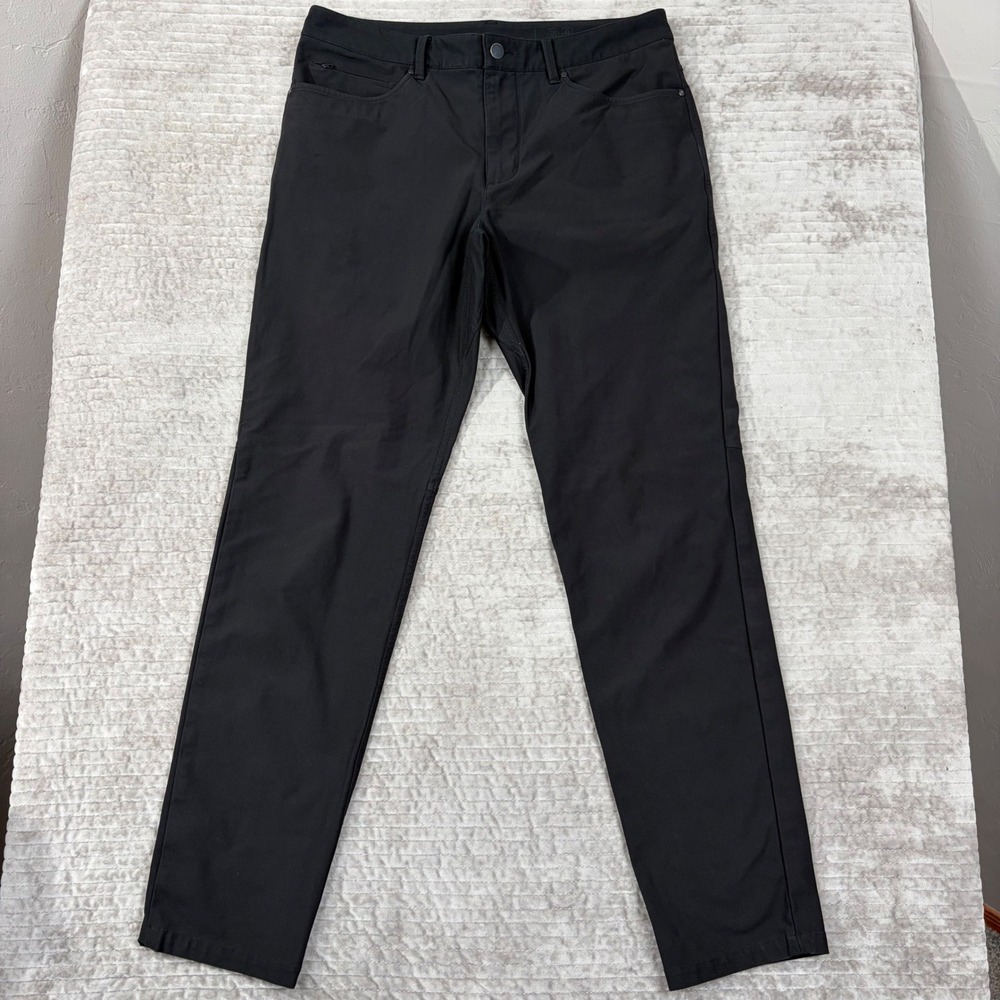 7 Diamonds Infinity Pants 33 Black Technical Stretch 5-Pocket Chino Trousers